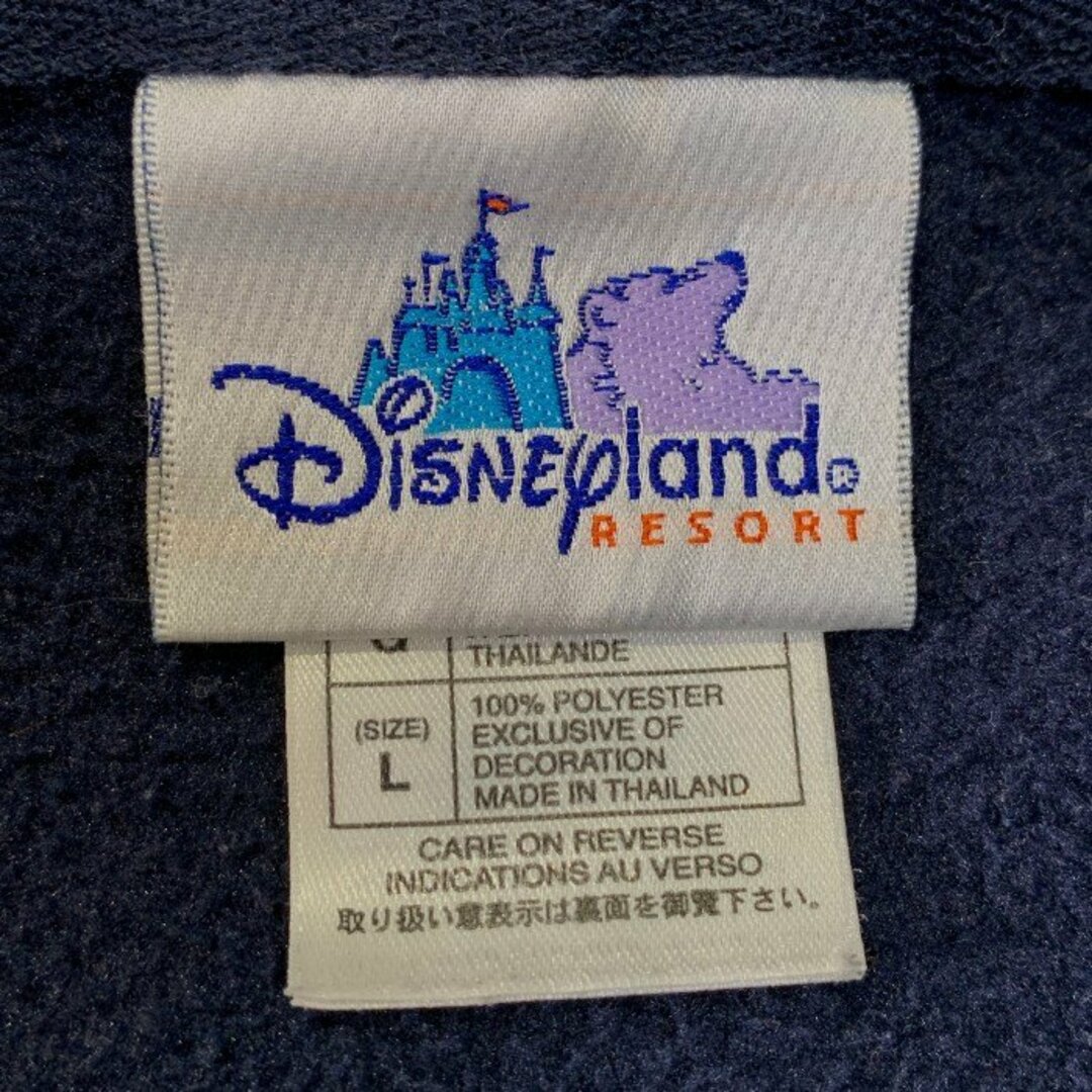 Disney(ディズニー)のDisney ディズニー 刺繡 プルオーバーフリースパーカー ネイビー Size L メンズのトップス(パーカー)の商品写真