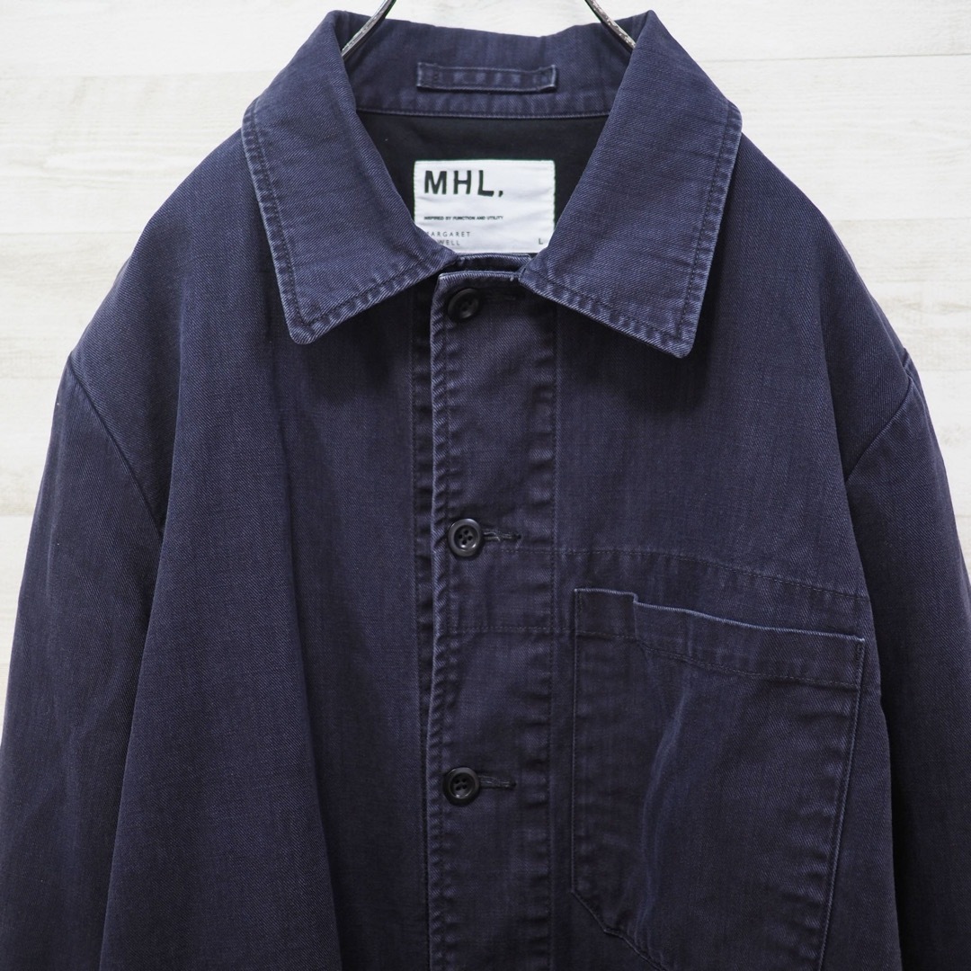 MHL.(エムエイチエル)のMHL. 17AW 顔料染めツイルカバーオール-Navy/L メンズのジャケット/アウター(カバーオール)の商品写真