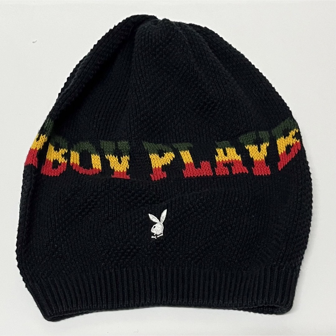 PLAYBOY(プレイボーイ)のPLAY BOY Rasta Beanie Black メンズの帽子(ニット帽/ビーニー)の商品写真