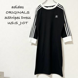 adidas - 美品★adidas★3ストライプドレス★ワンピース★ブラック/黒白★L〜XL相当