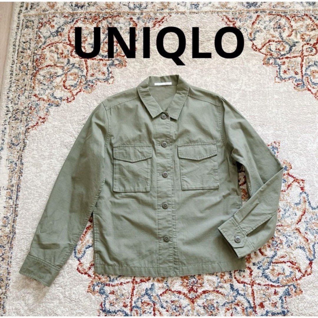 UNIQLO(ユニクロ)の美品 UNIQLO ミリタリー ジャケット カーキ M レディースのジャケット/アウター(ミリタリージャケット)の商品写真