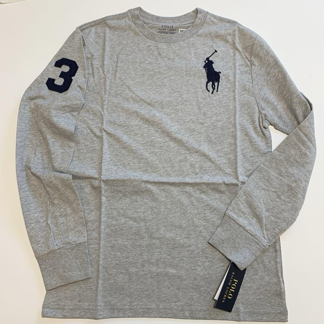 Ralph Lauren(ラルフローレン)の【新品】ラルフローレン Tシャツ ロンT ポニーロゴ グレー XL  キッズ/ベビー/マタニティのキッズ服男の子用(90cm~)(Tシャツ/カットソー)の商品写真