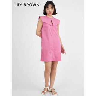 リリーブラウン(Lily Brown)のlily brownリリーブラウンほぼ新品襟付きミニワンピ！(ミニワンピース)