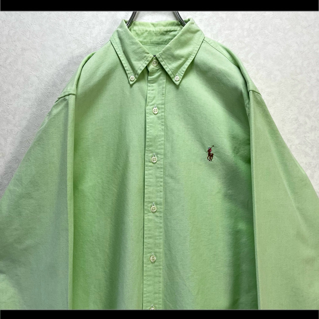 Ralph Lauren(ラルフローレン)の正規品 ラルフローレン BDシャツ 長袖 ライトグリーン マルチポニー刺繍 M メンズのトップス(シャツ)の商品写真