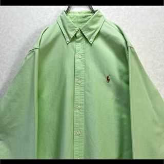 ラルフローレン(Ralph Lauren)の正規品 ラルフローレン BDシャツ 長袖 ライトグリーン マルチポニー刺繍 M(シャツ)