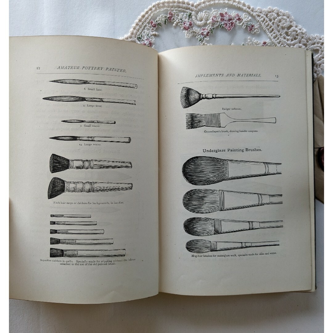 1800年代後期　陶器・ガラス製品の芸術作品を紹介しているアンティーク本♪ 古書 エンタメ/ホビーの本(洋書)の商品写真