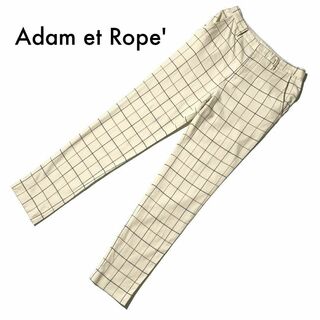 Adam et Rope' - アダムエロペ スキニーパンツ 34 SS ウール チェック柄 オフホワイト 古着