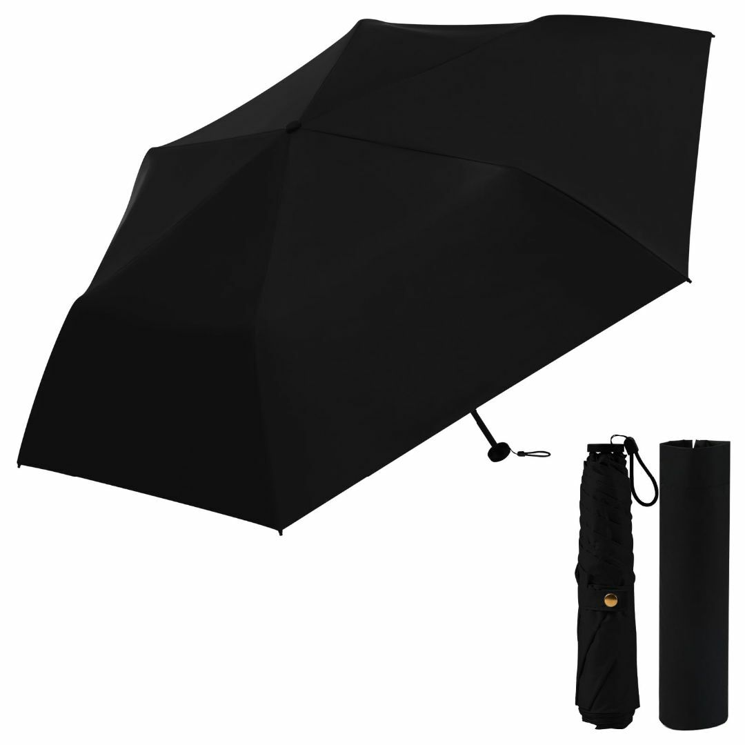 【色: 純色ブラック】[SLEEPSINERO] 日傘 折りたたみ傘 【2024 レディースのファッション小物(その他)の商品写真