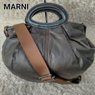 マルニ(Marni)のマルニ バルーンバッグ エナメル パテント ハンドバッグ ショルダー 2way(ハンドバッグ)