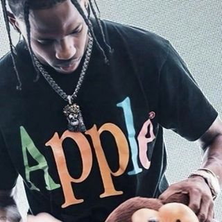 XLアップル Tシャツ　APPLE 黒 ブラック トラビススコット 野村訓市(Tシャツ/カットソー(半袖/袖なし))