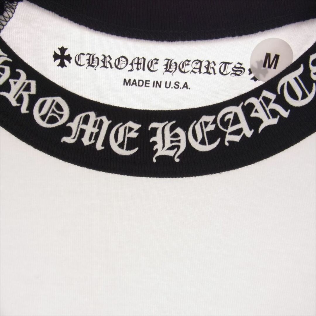 Chrome Hearts(クロムハーツ)のCHROME HEARTS クロムハーツ（原本無） Ｔシャツ Neck Logo Horseshoe Raglan Sleeve Tee ネックロゴ ホースシュー ラグラン 長袖 Tシャツ ロンT サイズM ホワイト系 ブラック系 M【極上美品】【中古】 メンズのトップス(シャツ)の商品写真