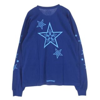 CHROME HEARTS クロムハーツ（原本無） Ｔシャツ Star L/S Tee スター クロスプリント ロングスリーブ 長袖 Tシャツ カットソー ロンT ブルー系 XL【極上美品】【中古】