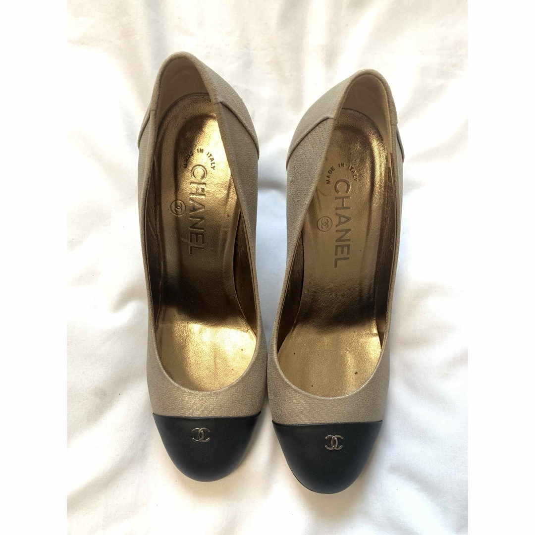 シャネル CHANEL シューズ パンプス ハイヒール ココマーク バイカラー シャネル CHANEL シューズ パンプス ハイヒール ココマーク バイカラー