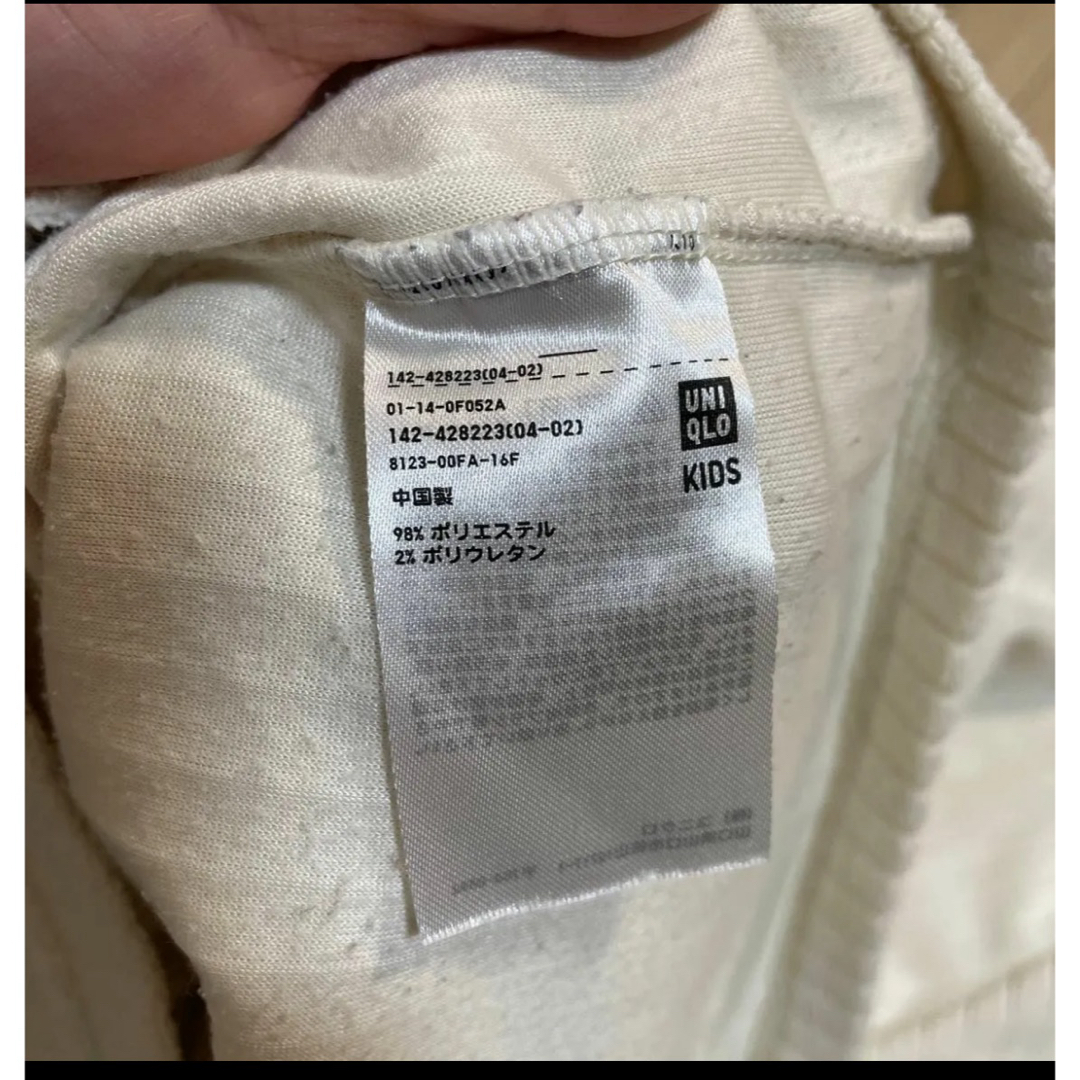 UNIQLO ユニクロ　タートルネック　長袖　140 白 キッズ/ベビー/マタニティのキッズ服女の子用(90cm~)(Tシャツ/カットソー)の商品写真