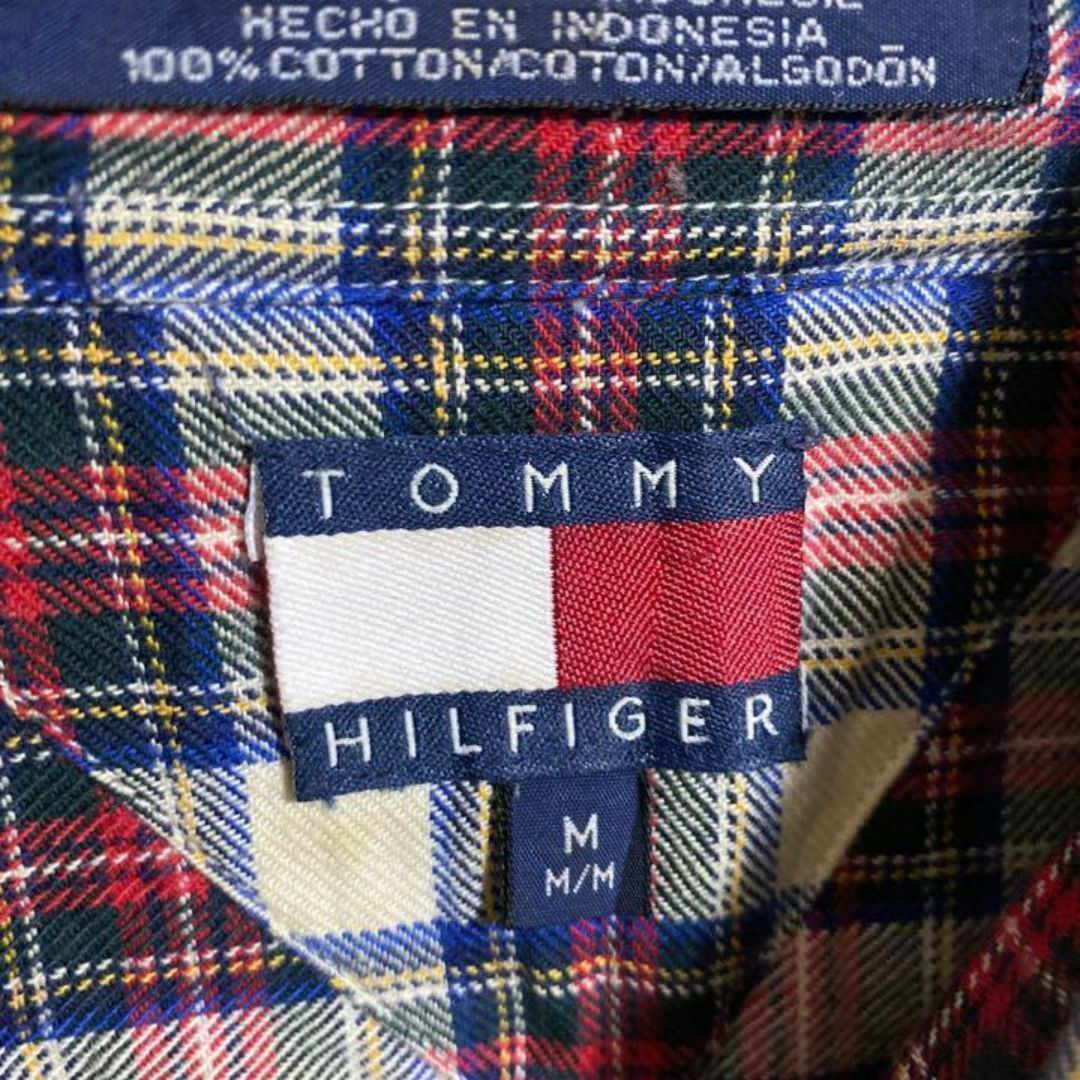 TOMMY HILFIGER(トミーヒルフィガー)のトミーヒルフィガー 刺繍 ロゴ チェック シャツ USA古着 ボタンダウン 長袖 メンズのトップス(シャツ)の商品写真