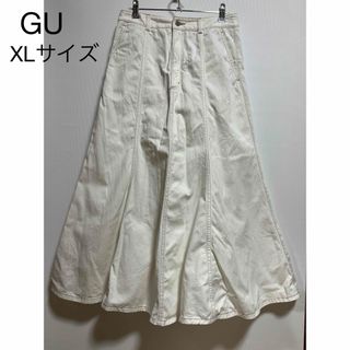 ジーユー(GU)の【GU】XL ホワイト　デニムマーメイド　サマーコーデ(ロングスカート)