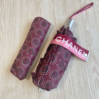 CHANEL - ジャンク品 シャネル CHANEL 折り畳み傘 総柄 Cマーク フランス製