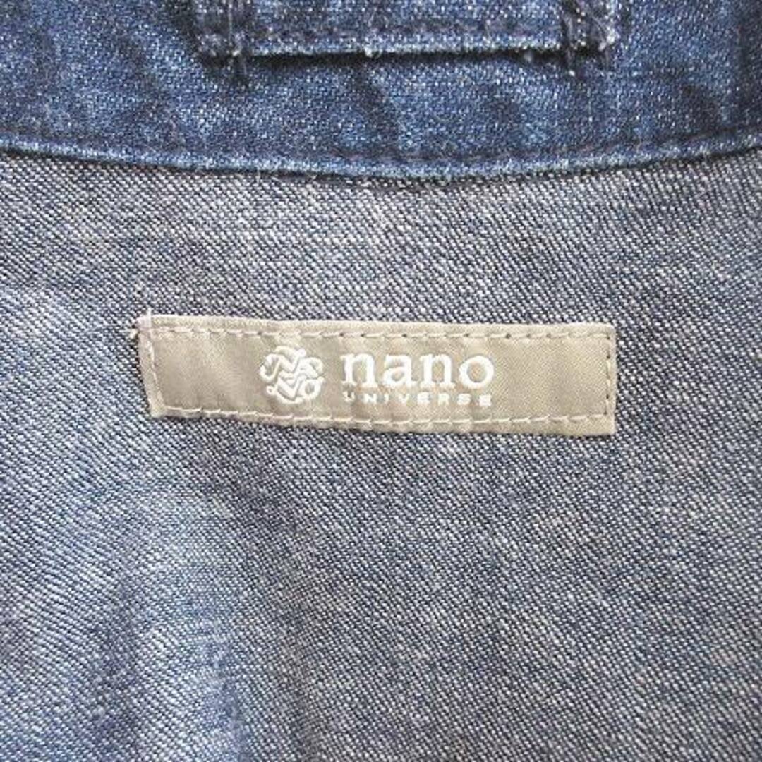 nano・universe(ナノユニバース)のナノユニバース nano universe デニムシャツ 長袖 刺繍 綿 紺 L メンズのトップス(シャツ)の商品写真