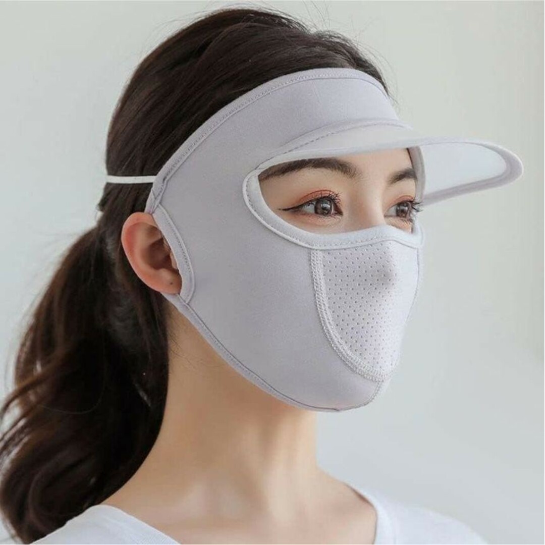 ❤新品❤フェイスカバー UVカット 日焼け防止 フェイスマスク 花粉症対策 2枚 レディースの帽子(その他)の商品写真