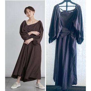 emmi atelier アシンメオフショルワンピ