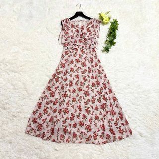 ジルスチュアート(JILLSTUART)のジルバイジルスチュアート フローラル ワンピース 花柄 ノースリーブ M(ロングワンピース/マキシワンピース)