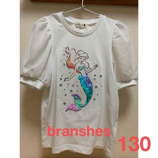 ブランシェス(Branshes)のブランシェス× Disney 白Tシャツ アリエル 130(Tシャツ/カットソー)