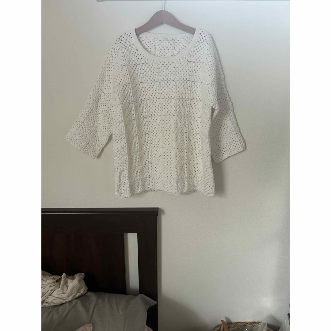 Chloe(クロエ)の最終価格🐑🤍🩶🪿🤍🩶Chloé crochet knit tops. レディースのトップス(ニット/セーター)の商品写真