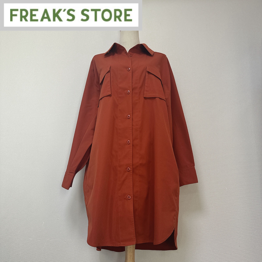 FREAK'S STORE(フリークスストア)のフリークスストア　シャツワンピース　オーバーサイズシャツ レディースのトップス(シャツ/ブラウス(長袖/七分))の商品写真