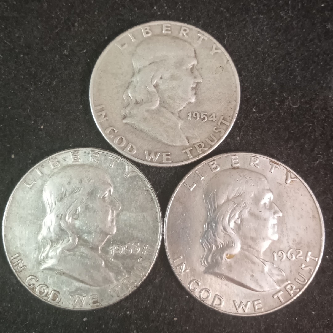 銀貨 ベンジャミンフランクリン ハーフダラー silver900 銀貨3