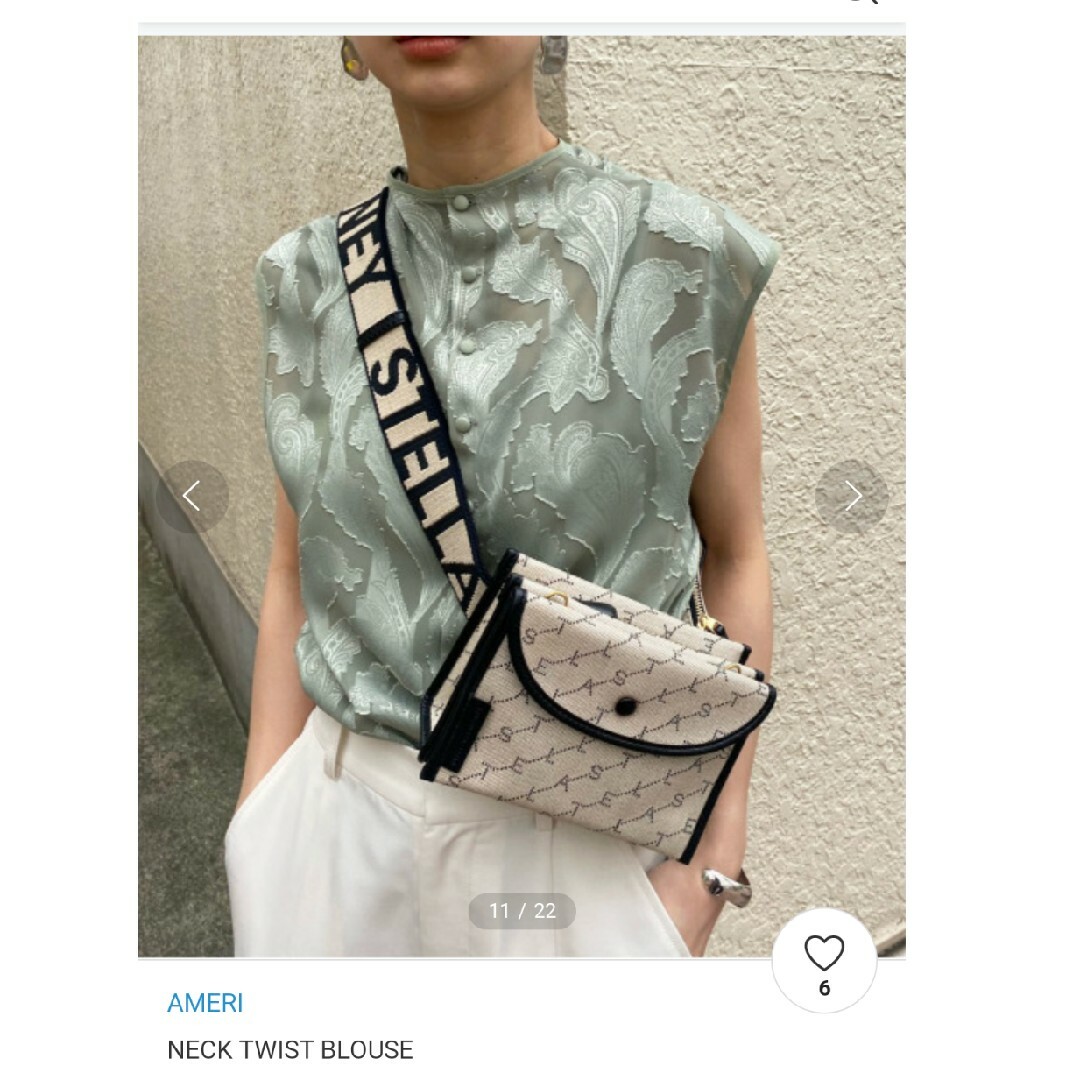 Ameri VINTAGE(アメリヴィンテージ)のAMERI NECK TWIST BLOUSE レディースのトップス(シャツ/ブラウス(半袖/袖なし))の商品写真