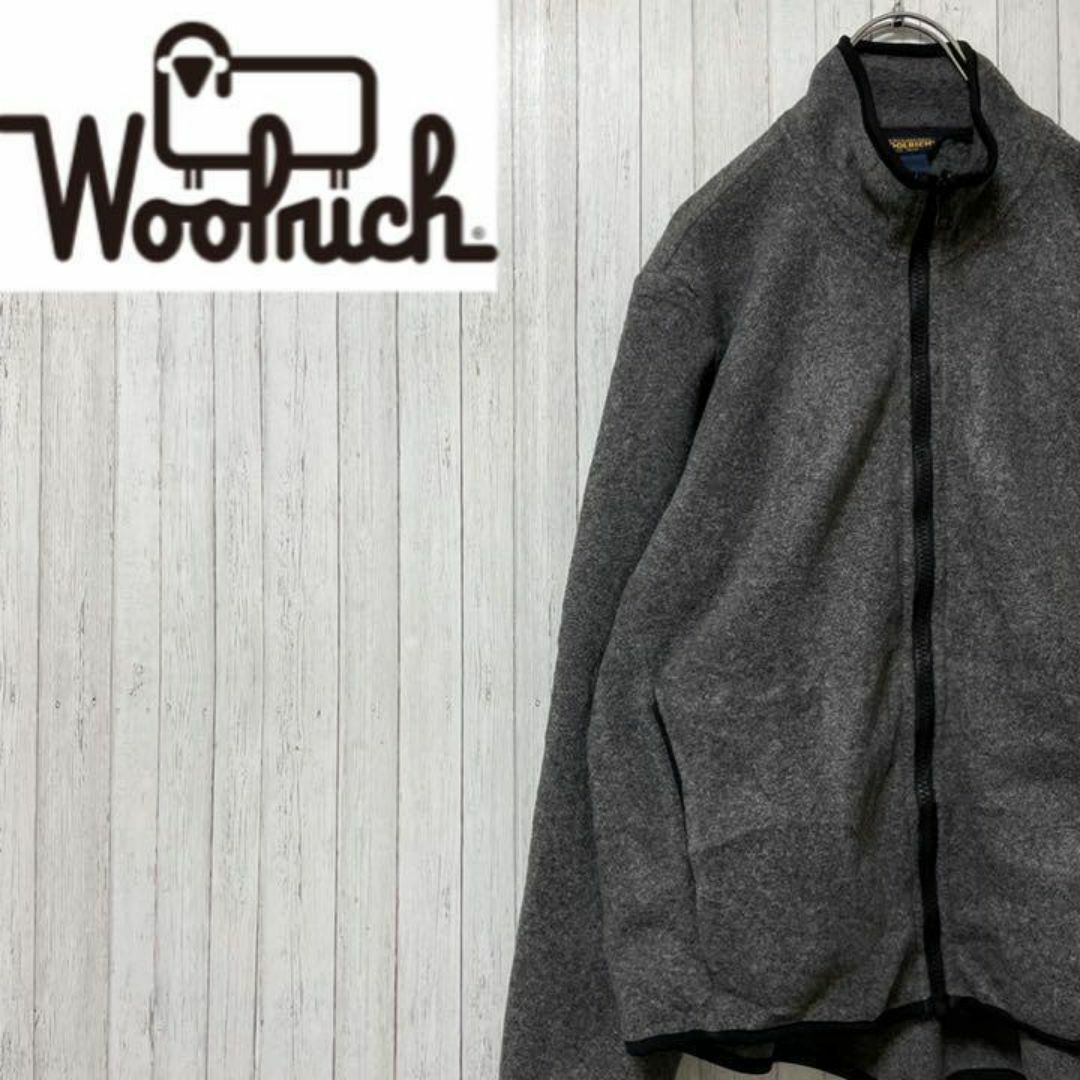 WOOLRICH(ウールリッチ)のウールリッチ　フリースジャケット　グレー　ジップアップ　アウトドア　古着女子　S レディースのジャケット/アウター(その他)の商品写真