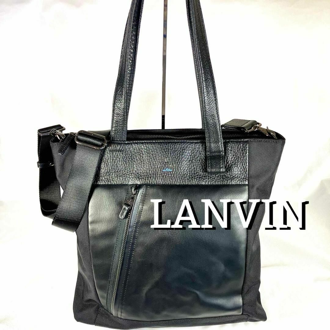 LANVIN en Bleu(ランバンオンブルー)の未使用級✨ランバン オンブルー トートバッグ ビジネスバック 2way 黒 メンズのバッグ(ビジネスバッグ)の商品写真