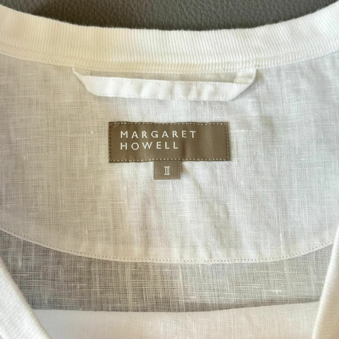 MARGARET HOWELL(マーガレットハウエル)のマーガレットハウエル リネンシャツ 半袖 麻 ブラウス プルオーバー Ⅱ gp1 レディースのトップス(シャツ/ブラウス(半袖/袖なし))の商品写真
