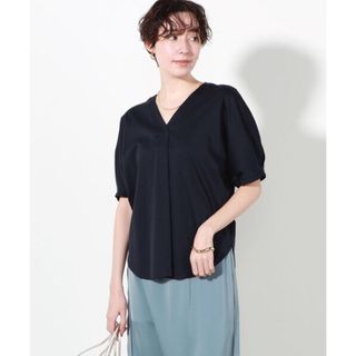 NOLLEY'S - NOLLEY'S ノーリーズ　80シルケットVネックワイドTシャツ　ネイビー