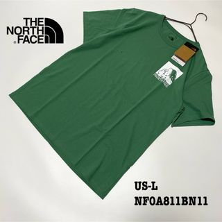 ザノースフェイス(THE NORTH FACE)の【新品】US-L ノースフェイス Tシャツ 半袖 1966 RINGER 緑(Tシャツ/カットソー(半袖/袖なし))