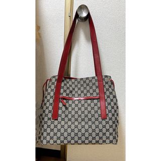 グッチ(Gucci)のGUCCI グッチ ブルー GGキ ャンバス トートバッグ レッド(トートバッグ)