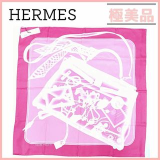 エルメス(Hermes)のエルメス PLEASE CHECK-IN カレ 90cm スカーフ ケリー(バンダナ/スカーフ)