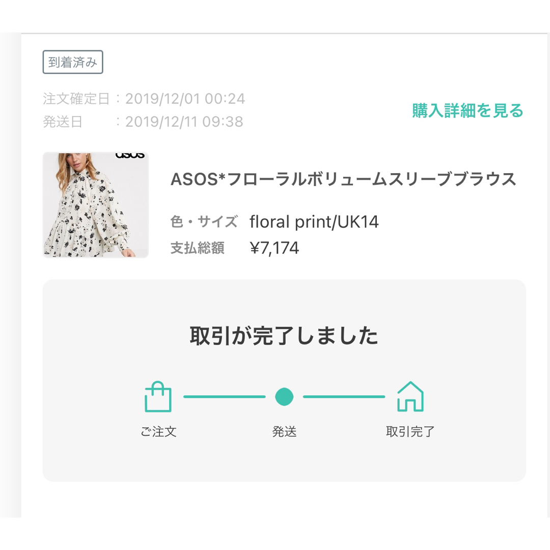 ¥7174で購入　ASOS 花柄　シフォン　ブラウス レディースのトップス(シャツ/ブラウス(長袖/七分))の商品写真