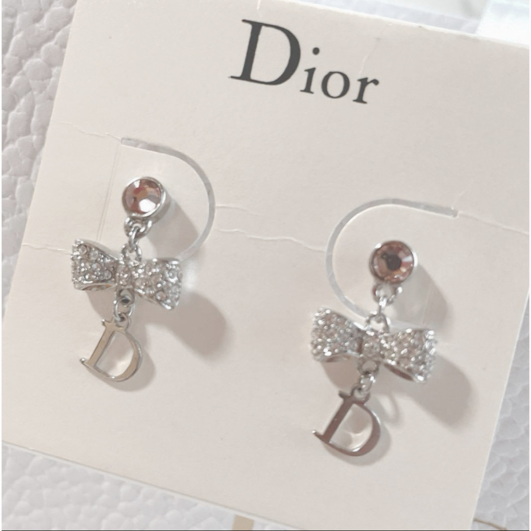 Christian Dior(クリスチャンディオール)のDiorクリスチャンディオール ピアス ロゴ ラインストーン  ネックレス レディースのアクセサリー(ピアス)の商品写真