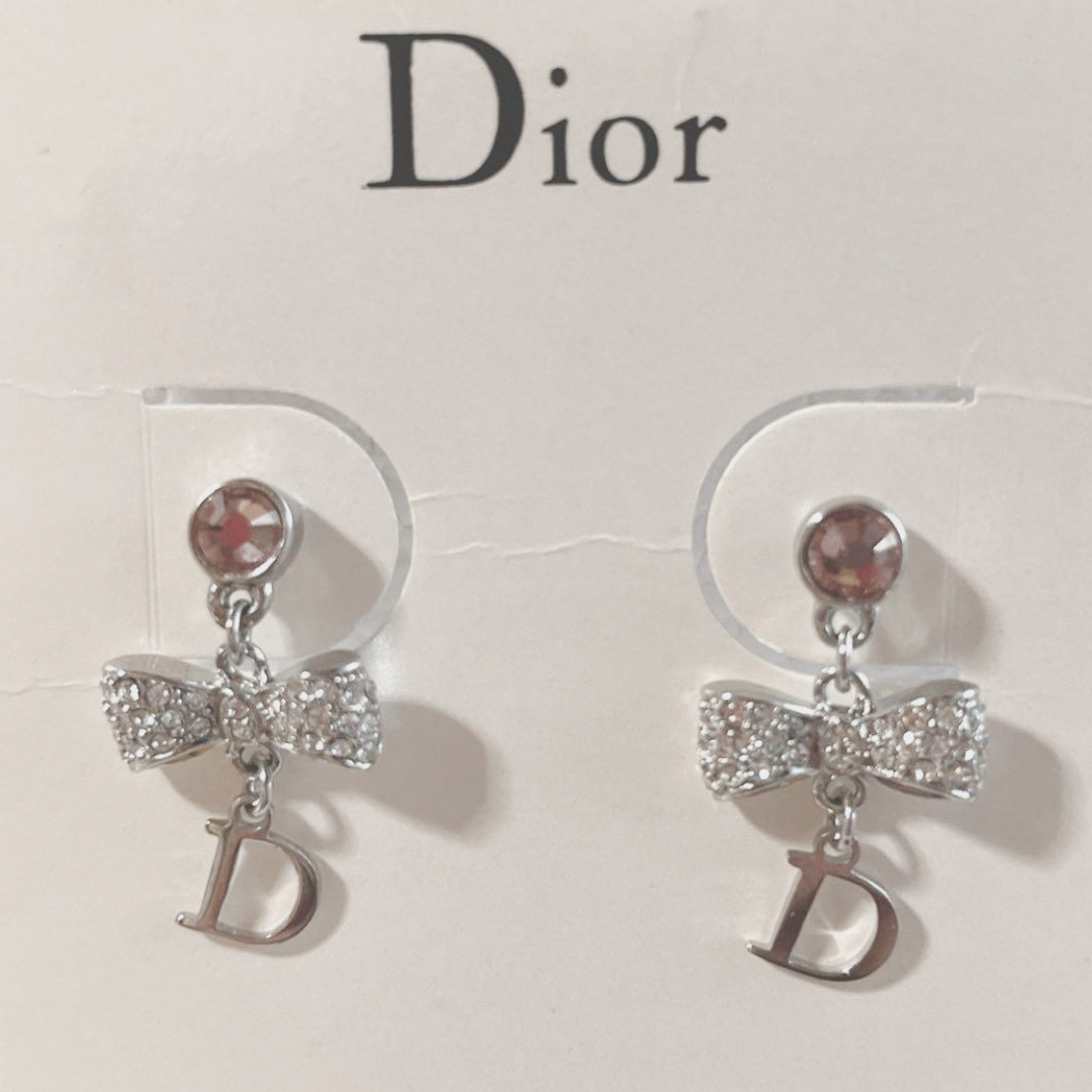 Christian Dior(クリスチャンディオール)のDiorクリスチャンディオール ピアス ロゴ ラインストーン  ネックレス レディースのアクセサリー(ピアス)の商品写真