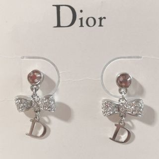 クリスチャンディオール(Christian Dior)のDiorクリスチャンディオール ピアス ロゴ ラインストーン  ネックレス(ピアス)