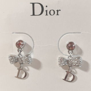 Christian Dior - Diorクリスチャンディオール ピアス ロゴ ラインストーン 