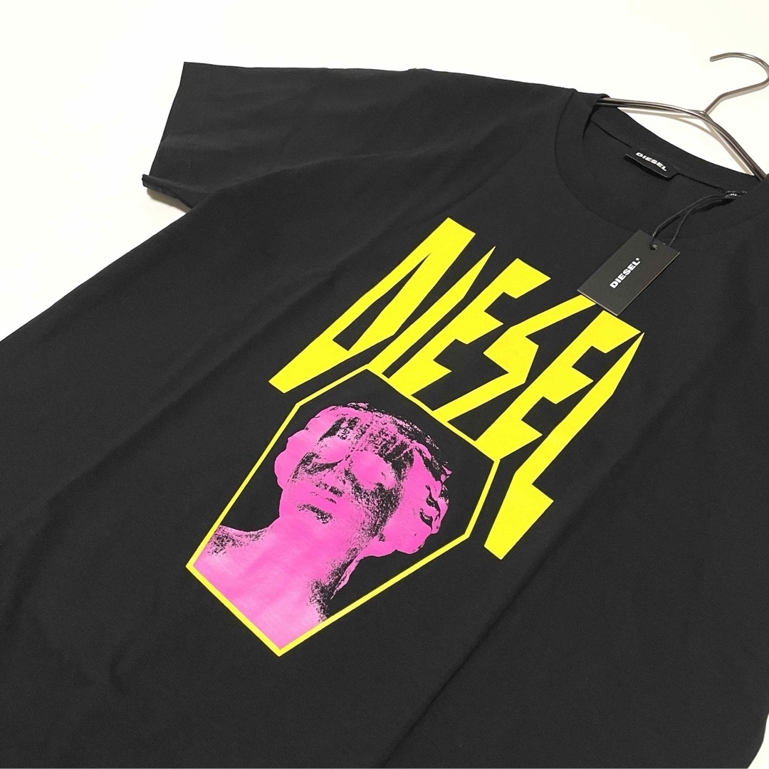 DIESEL(ディーゼル)の【新品】M ディーゼル Tシャツ 半袖 ロゴ プリント Uネック 黒 ブラック メンズのトップス(Tシャツ/カットソー(半袖/袖なし))の商品写真