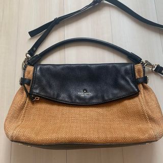 ケイトスペードニューヨーク(kate spade new york)の✦値下げ✦ケイトスペード 2wayバッグ レザー×カゴ 黒(ショルダーバッグ)