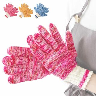 【色: ピンク】耐熱ミトン キッチン グローブ 両手 キッチン手袋 5本指 手袋(調理道具/製菓道具)