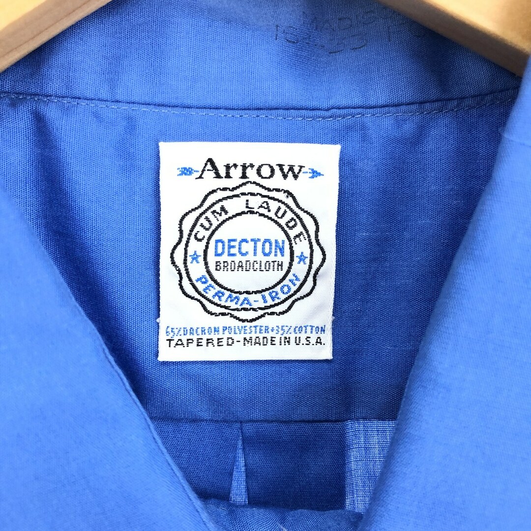 ARROW(アロー)の古着 70年代 アロー Arrow カフスシャツ 長袖 ポリコットンシャツ USA製 メンズXL ヴィンテージ /eaa438009 メンズのトップス(シャツ)の商品写真