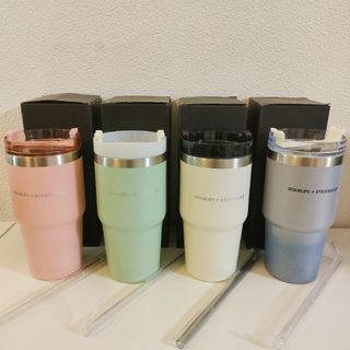 スターバックス(Starbucks)の※４個セット 韓国限定 スターバックス タンブラー　スタンレー　ピンク　シルバー(タンブラー)