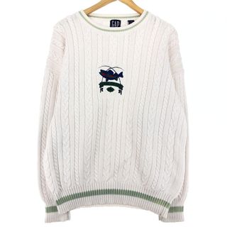 ギャップ(GAP)の古着 90年代 ギャップ GAP オールドギャップ ケーブル編み コットンニットセーター メンズXL /eaa431709(ニット/セーター)