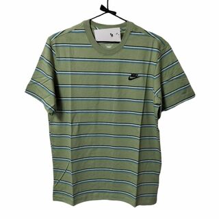 ナイキ(NIKE)の【新品】NIKE NSW TEE CLUB STRIPE メンズL グリーン(Tシャツ/カットソー(半袖/袖なし))