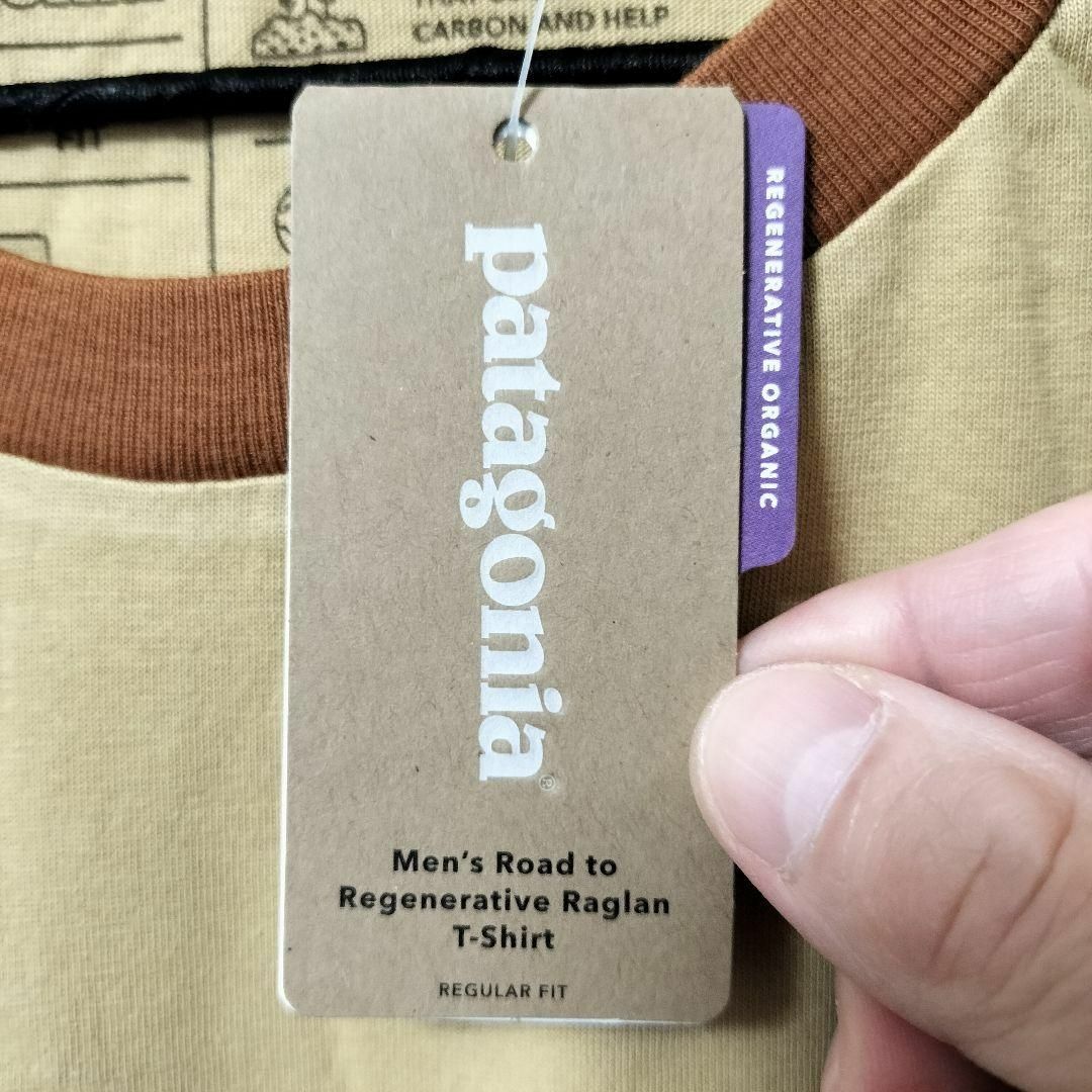 patagonia(パタゴニア)の【新品】patagonia Ms Road to Raglan T S ベージュ メンズのトップス(Tシャツ/カットソー(半袖/袖なし))の商品写真